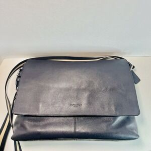 Coach F54792 Leather Charles Laptop Crossbody Shoulder Bag Midnight Blue Large